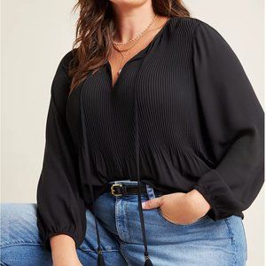 Pleated Peasant Blouse